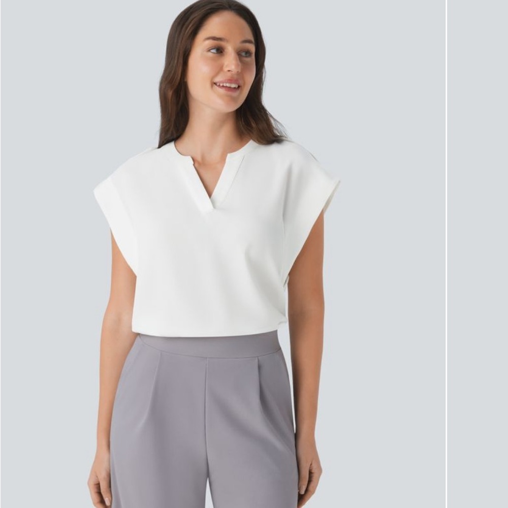 V Neck Sleeveless Decorative Work Top -NWT